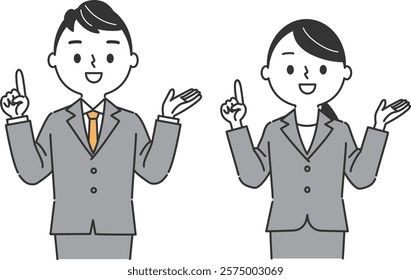 Business Person Explaining Upper Body Vector