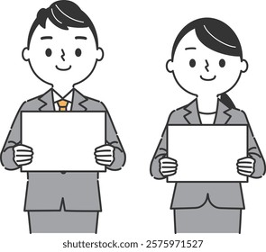 Business Person with Flip Upper Body Vector