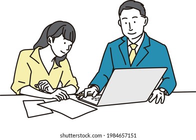 Business person having a meeting on a personal computer