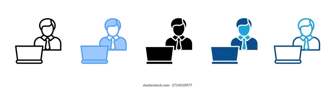 Conjunto de iconos de persona de negocios colección de estilo múltiple