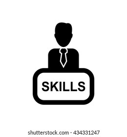 Business person icon with text SKILLS