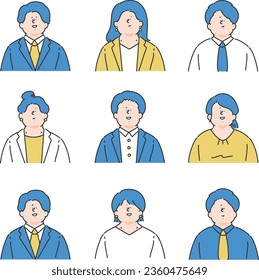 Business person illustration set (women and men)
