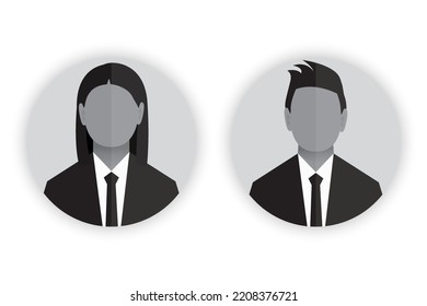 Business person man, woman icon. Suits women and men. Isolated vector illustration.