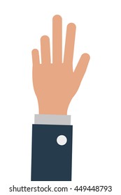 business person one hand up, isoalted vector illustration design isolated vector illustration