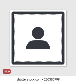 Business person. People icon. Flat design style. Made in vector. Emblem or label with shadow.