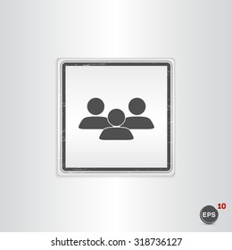 Business person. People icon. Flat design style. Made in vector. Emblem or label with shadow.