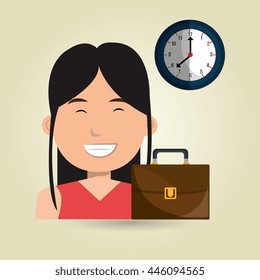 business person with  portfolio  isolated icon design, vector illustration  graphic 