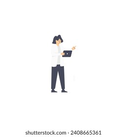 business person pose in white shirt background