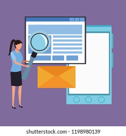 Business person presenting cartoon