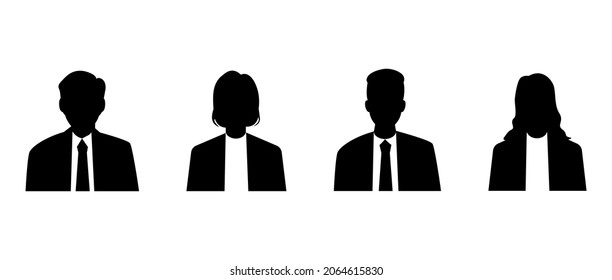 Business person profile vector icons set