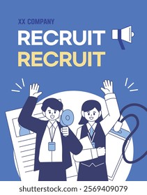 Business Person Recruitment Line Illustration 