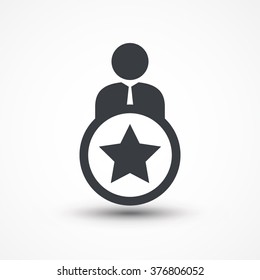 Business Person With Star Flat Icon