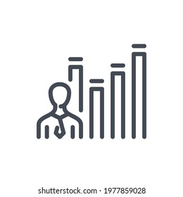 Business Person Statistics Chart Line Icon Stock Vector (Royalty Free ...