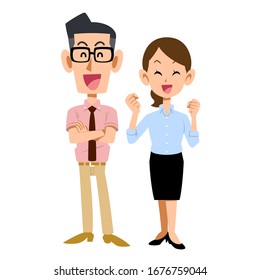 Business person in summer clothes with a smile