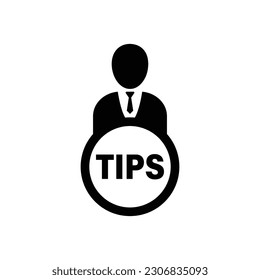 Business person with text TIPS flat icon