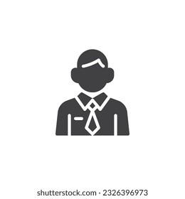 Business person vector icon. Manager filled flat sign for mobile concept and web design. Admin avatar glyph icon. Symbol, logo illustration. Vector graphics