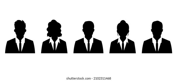 Business person vector silhouette set. Business people flat illustration