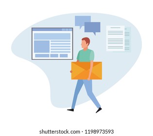 Business person walking cartoon