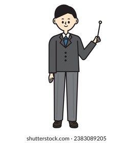 Business Person Work Male Suit Point Full Body Illustration
