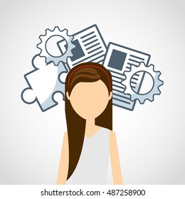 business person worker icon vector illustration design