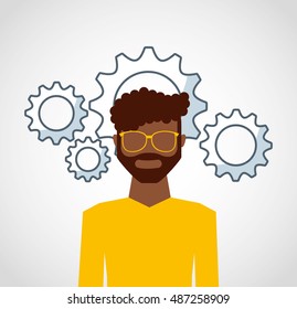business person worker icon vector illustration design