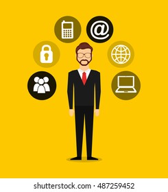 business person worker icon vector illustration design