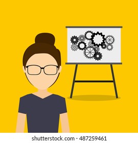 business person worker icon vector illustration design