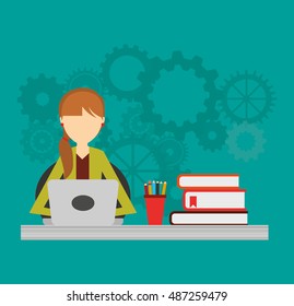 business person worker icon vector illustration design