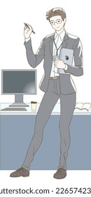 Business Person,IT Engineer with Background,Color