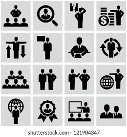 Business persons, businessman, management, human resources. Icons set.