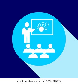 Business persons icon with long shadow. Business People Related. Vector Business concept. 