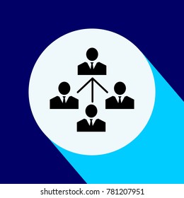 Business persons icon with long shadow. Vector Illustration isolated for graphic and web design.