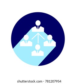 Business persons icon with long shadow. Vector Illustration isolated for graphic and web design.