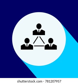 Business persons icon with long shadow. Vector Illustration isolated for graphic and web design.