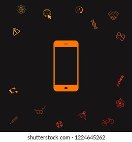 Business Phone with blank screen. Graphic elements for your design