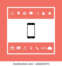 Business Phone with blank screen. Graphic elements for your design