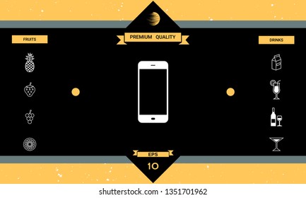 Business Phone with blank screen. Graphic elements for your design