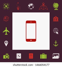 Business Phone with blank screen. Graphic elements for your design