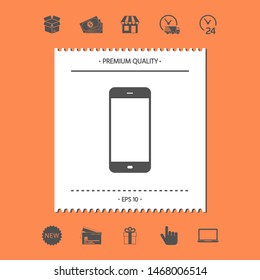 Business Phone with blank screen. Graphic elements for your design