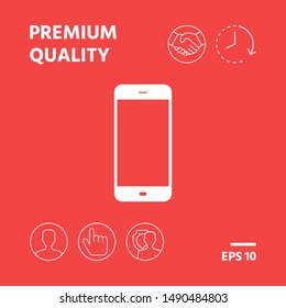 Business Phone with blank screen. Graphic elements for your design