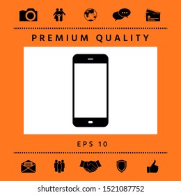 Business Phone with blank screen. Graphic elements for your design