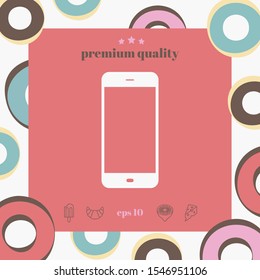 Business Phone with blank screen. Graphic elements for your design