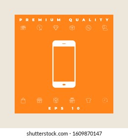 Business Phone with blank screen. Graphic elements for your design