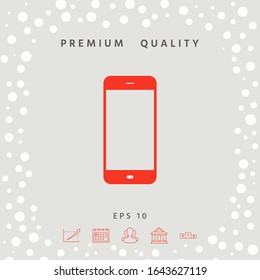 Business Phone with blank screen. Graphic elements for your design