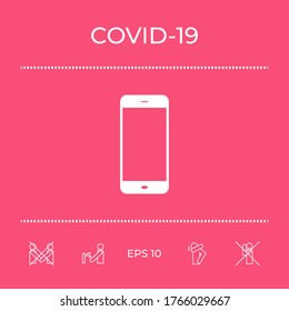 Business Phone with blank screen. Graphic elements for your design