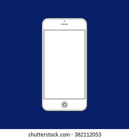 Business Phone with blank screen on blue background.  Illustration Similar To iPhone.