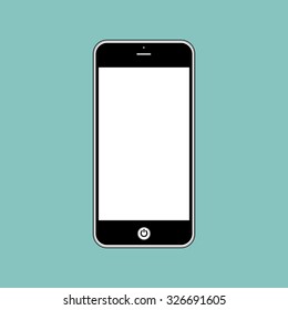  Business Phone with blank white screen on green background. Illustration Similar To iPhone.