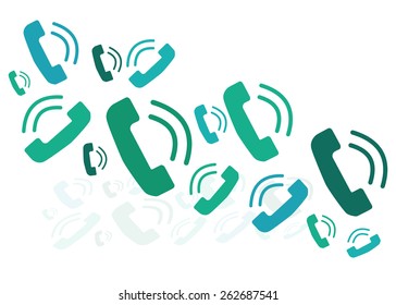 Business Phone call ringing pattern on white background