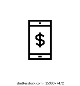 business phone with dollar icon symbol