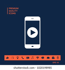 Business Phone with  play button  icon